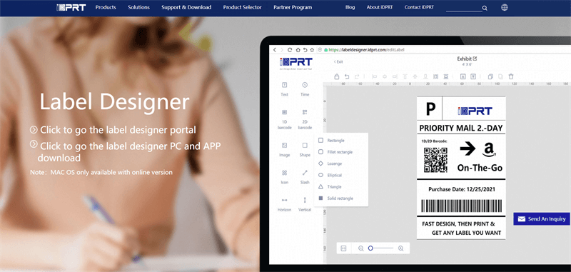 iDPRT Etikettedesigner Software Interface